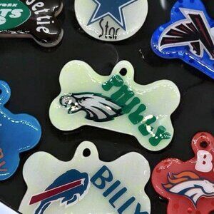 Football Team-Inspired Custom Resin Dog Tags | Personalized Pet ID Tags